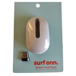 Surf onn  Wireless Travel Mouse‎ with 3 Buttons and Scroll Wheel Wireless USB